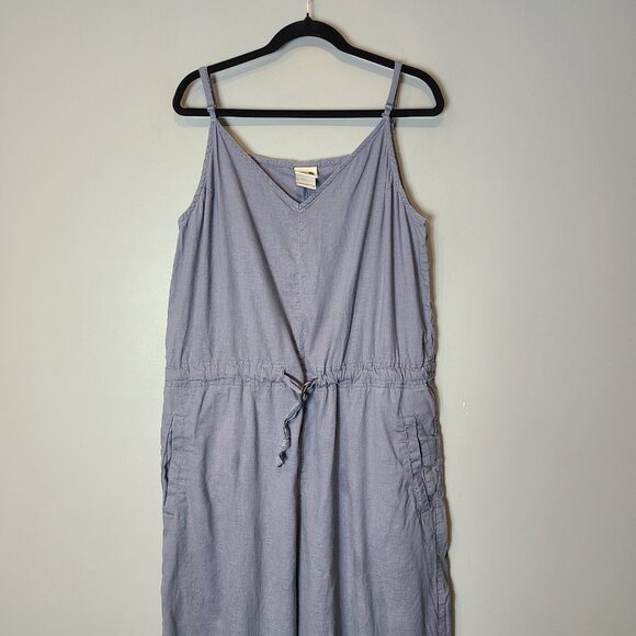 The North Face Hemp Hillrose Jumpsuit Flowy Sz XL Wide Leg Coastal Vacation Blue - Picture 2 of 12